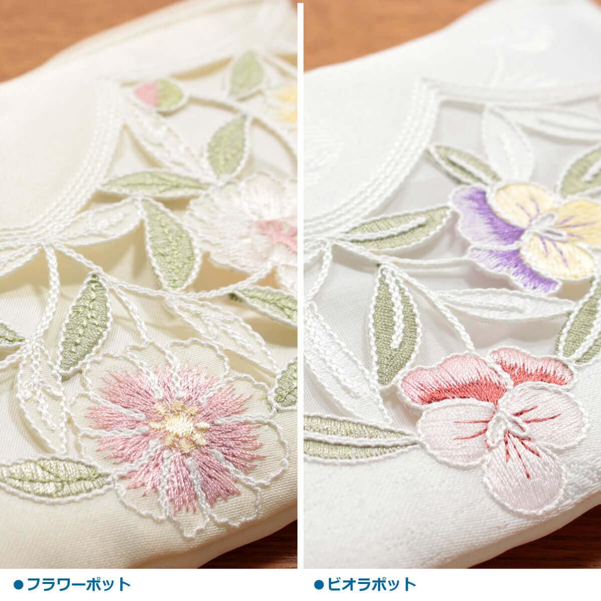 アミブルージュ,コード刺繍,フラット,ファスナーポーチ,マルチケース,ビオラ,パンジー,フラワー,flower